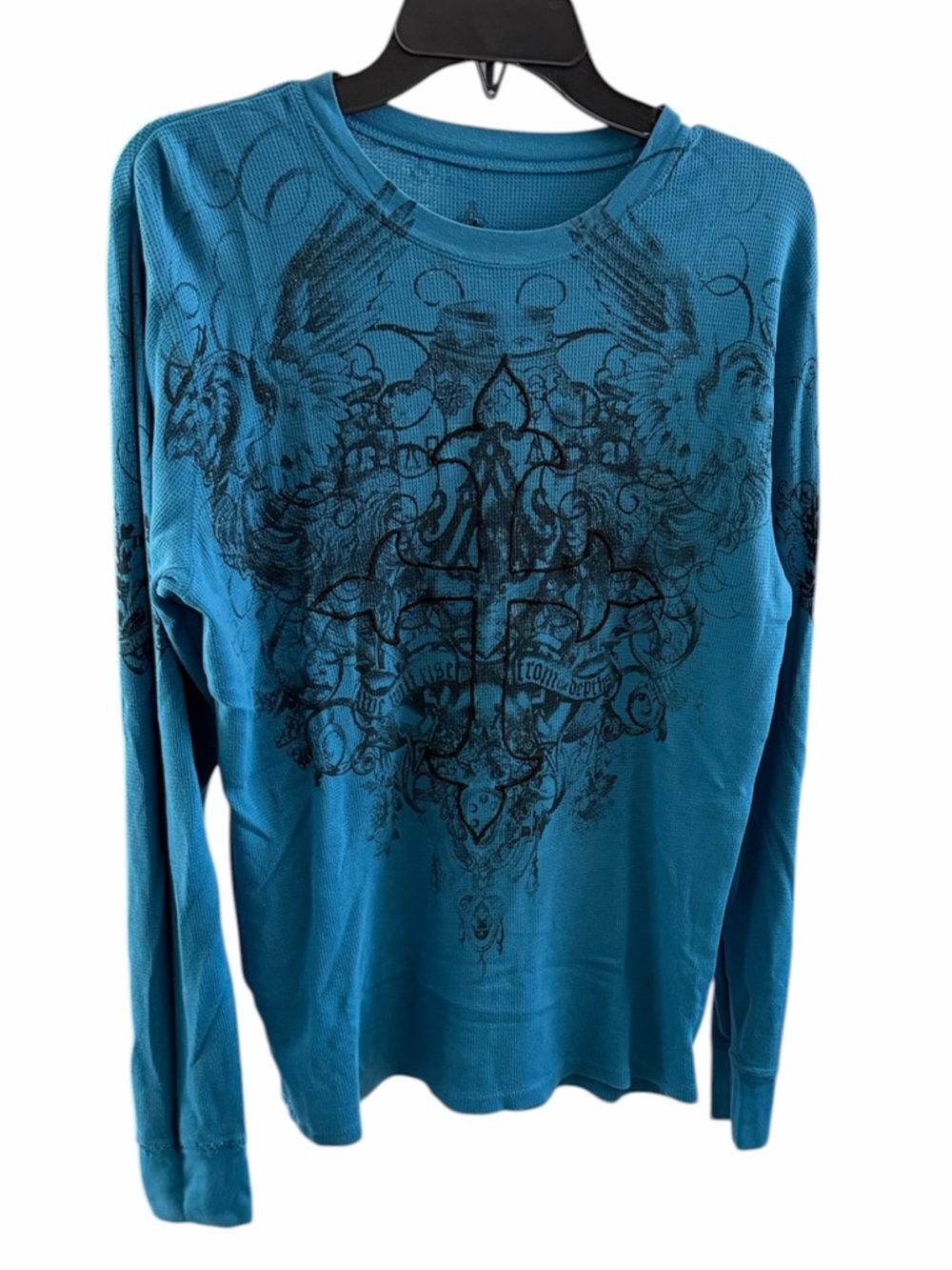 Men’s Archaic Blue Graphic Long Sleeve Shirt